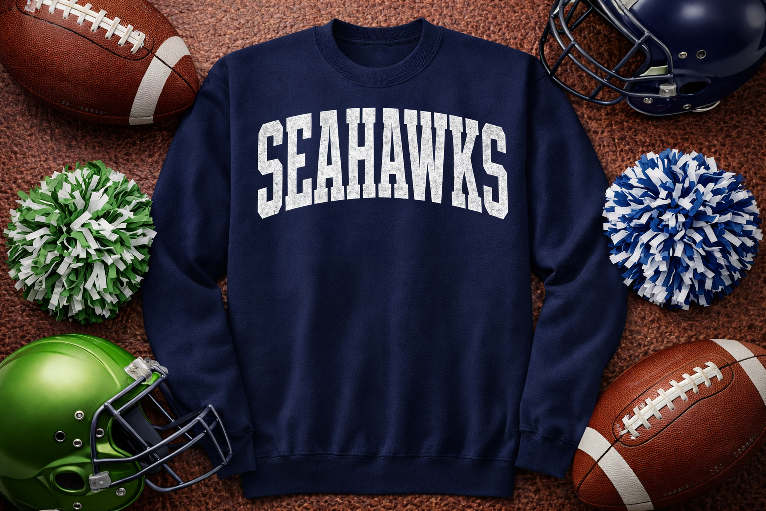 Seahawks Distressed DTF Look Sweatshirt