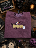 Spooky Teacher Glitter Appliqué Sweatshirt | Halloween Teacher Crewneck