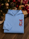Embroidered Santa Bow Christmas Hoodie