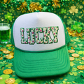 Lucky Foam Trucker Hat-Floral Clover Design