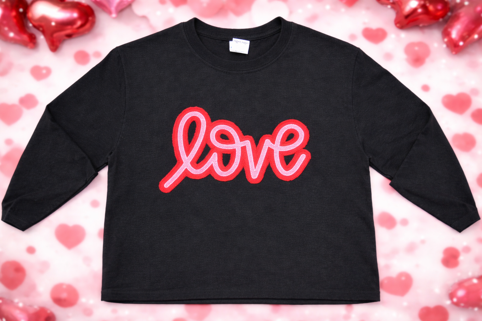 LOVE Embroidered Applique Sweatshirt-Valentine's Edition