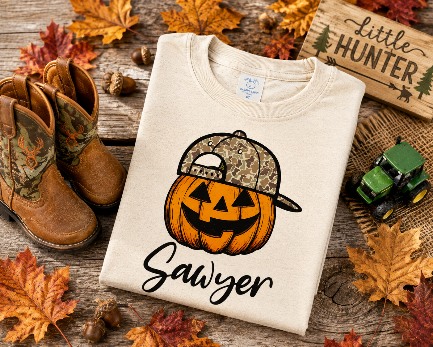 Camo Pumpkin Boys Halloween Tee