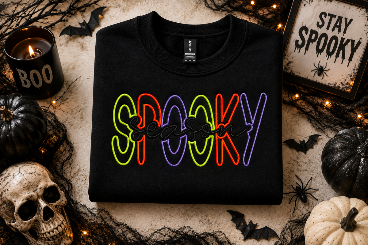 Spooky Season Puff Embroidered Sweatshirt
