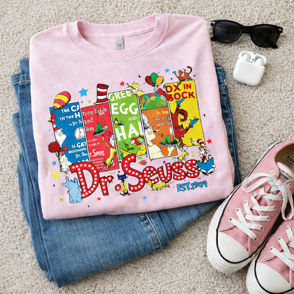 Dr Seuss Classic Book Stack Long Sleeve