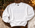 WIFEY 3D Puff Embroidered Sweatshirt | White-on-White
