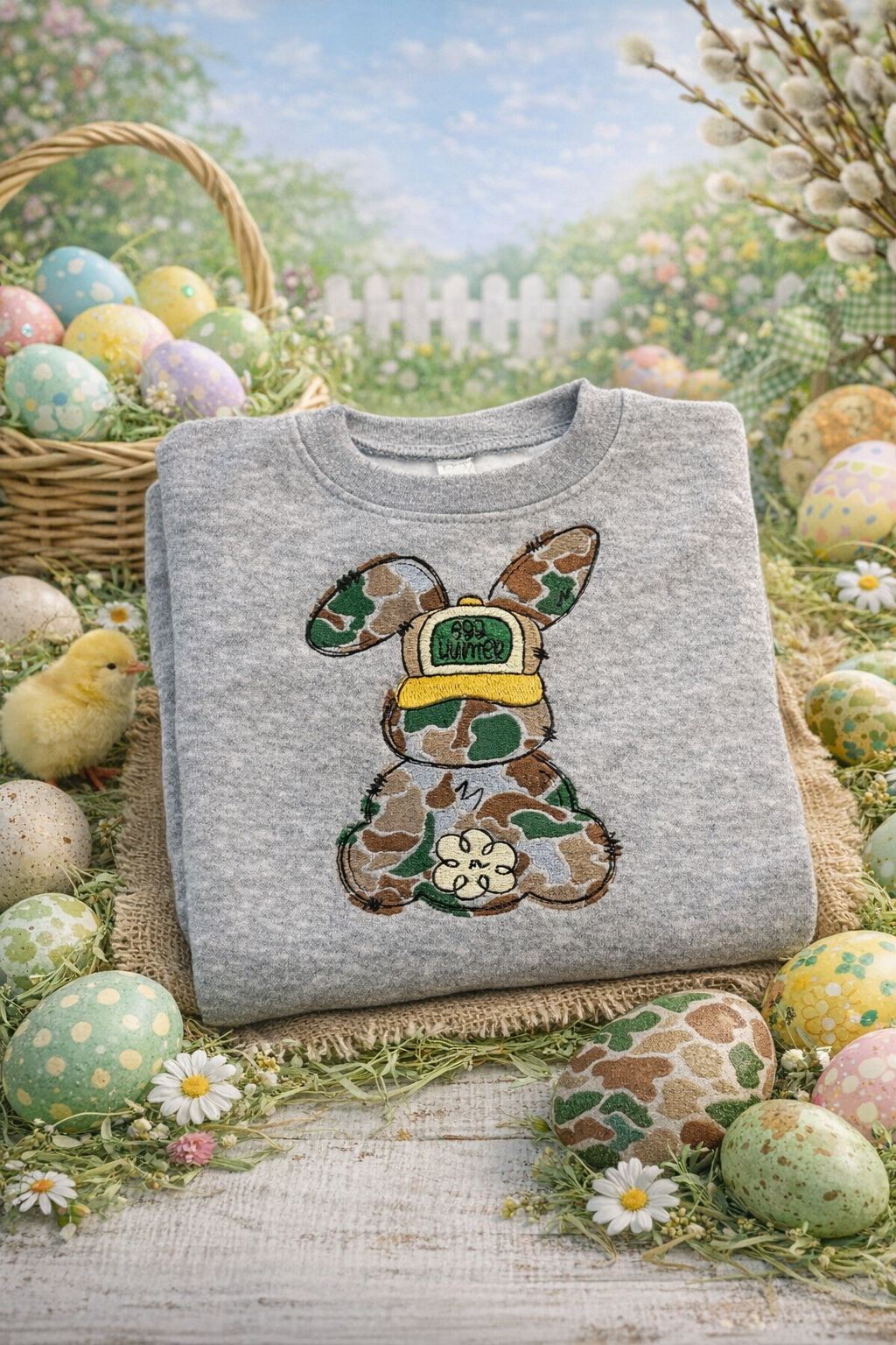 Camo Egg Hunter Embroidered Sweatshirt