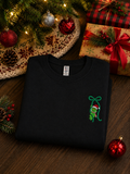 Embroidered Grinch Bow Christmas Sweatshirt