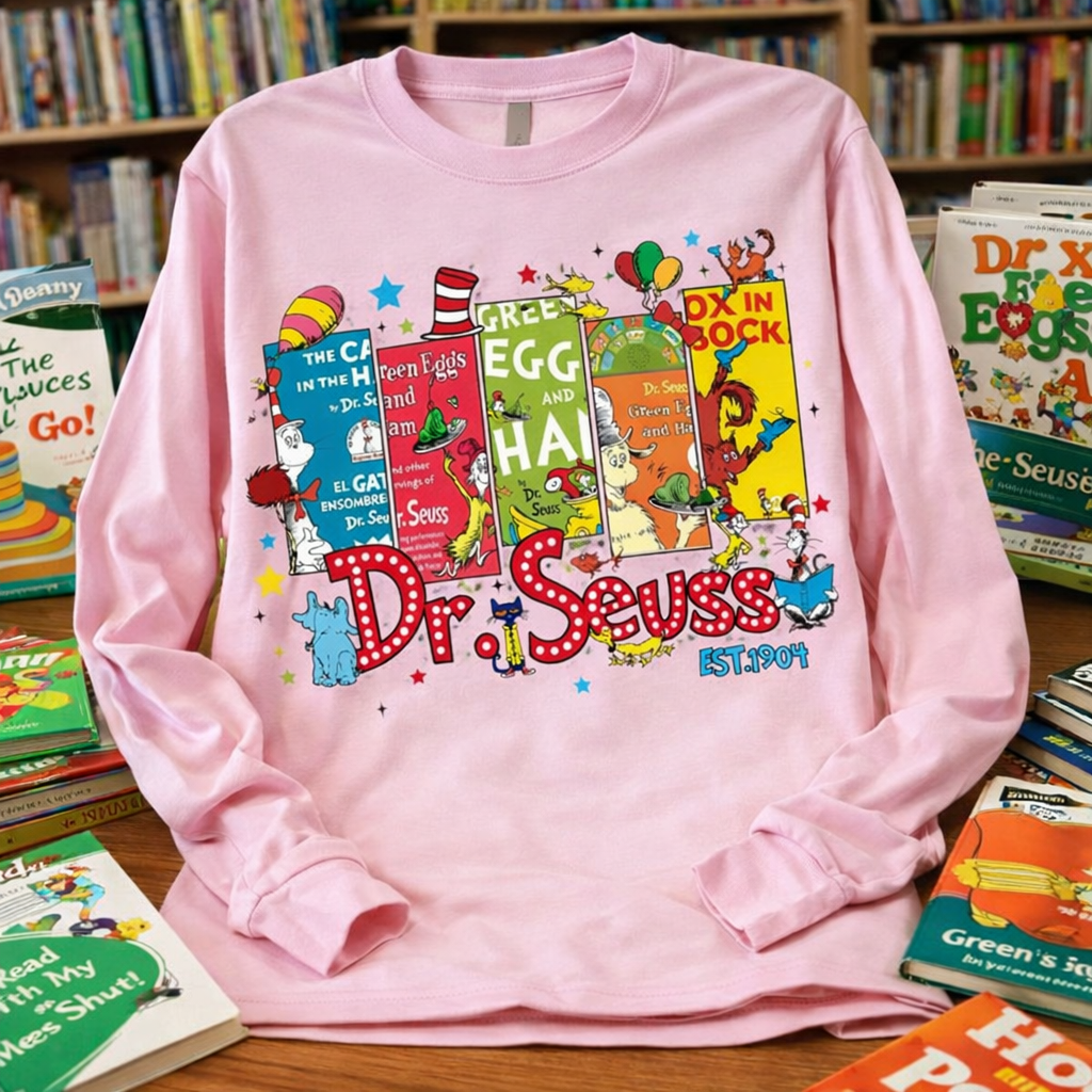 Dr Seuss Classic Book Stack Long Sleeve