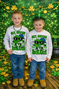Six Seven Bruh Shamrock Kids Long Sleeve