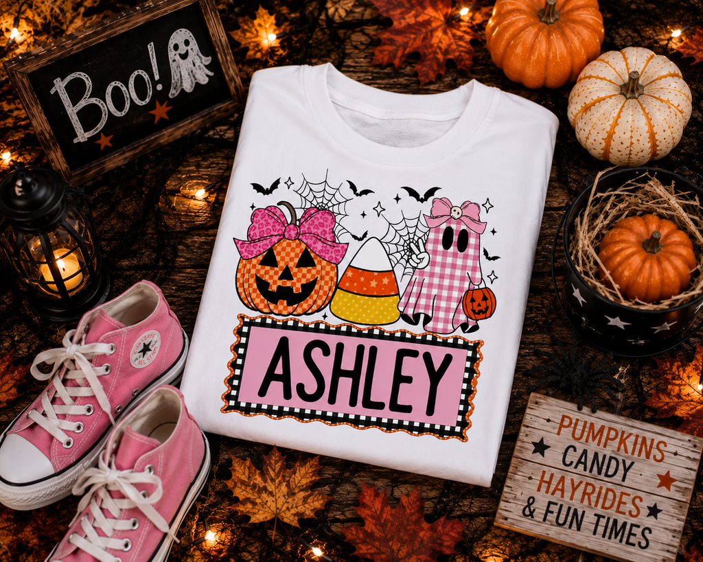 Little Roo Personalized Pink Halloween Tee