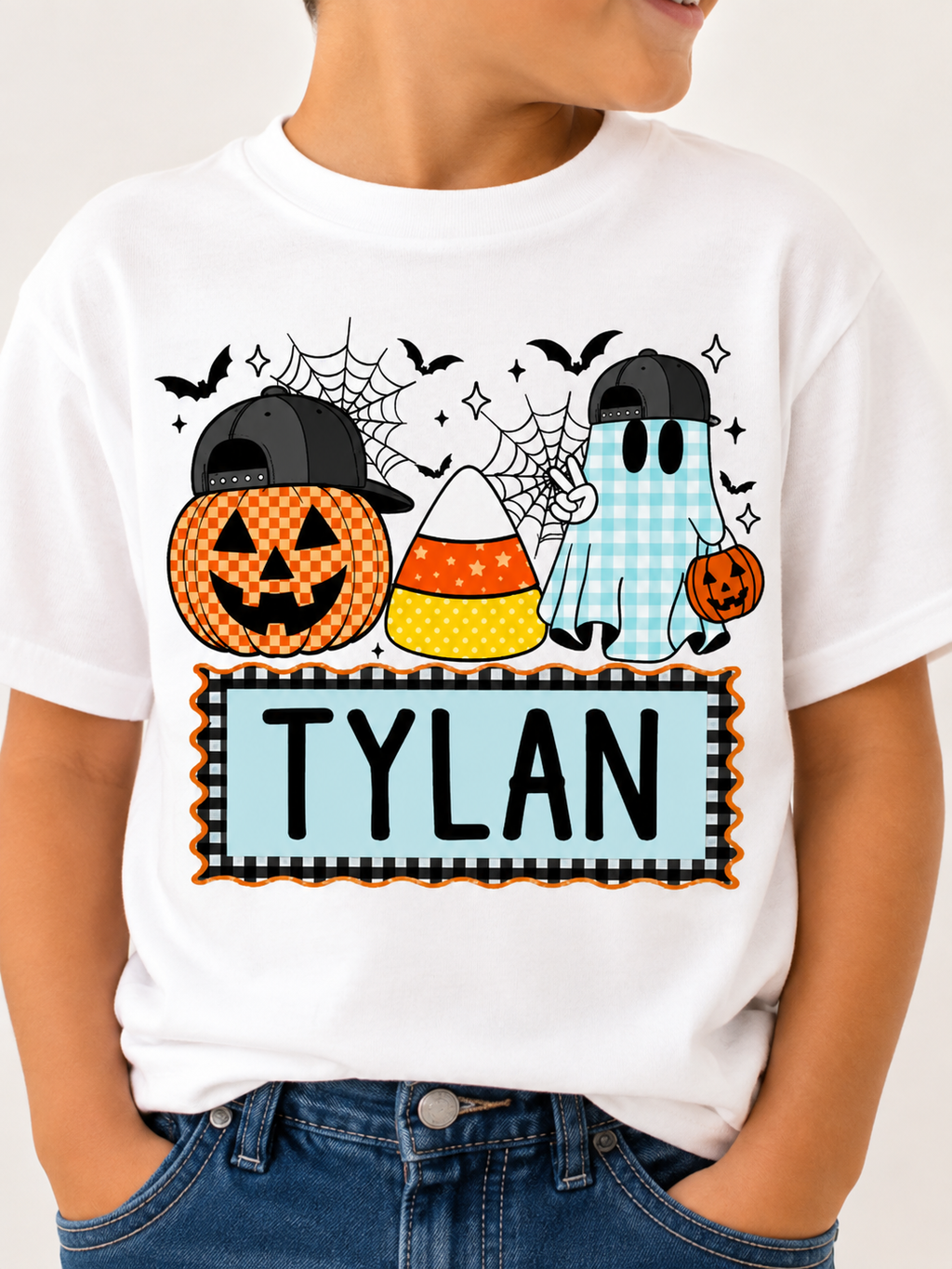 Little Roo Personalized Blue Halloween Tee
