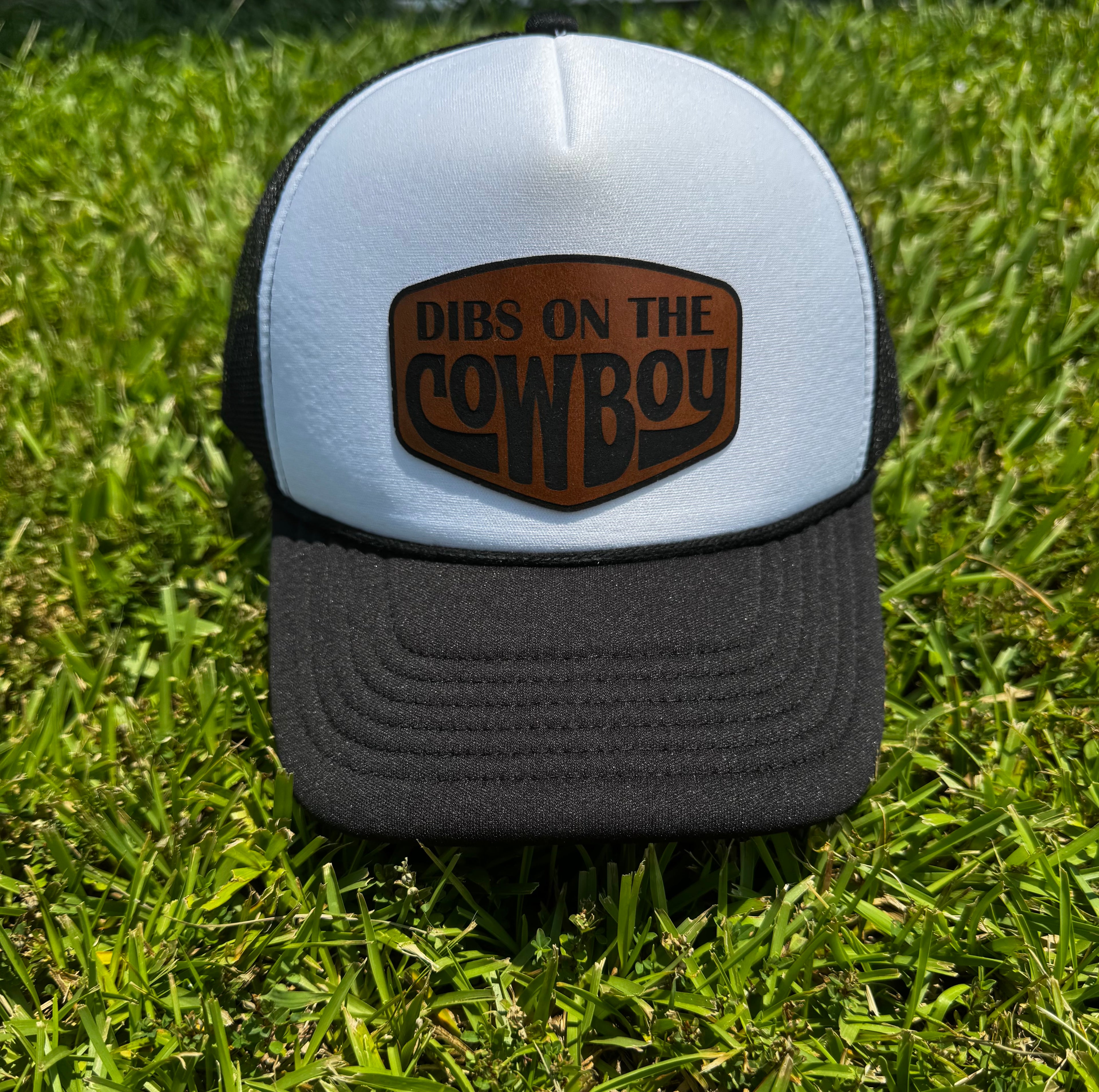 Dibs on the Cowboy Leather Patch Foam Trucker Hat