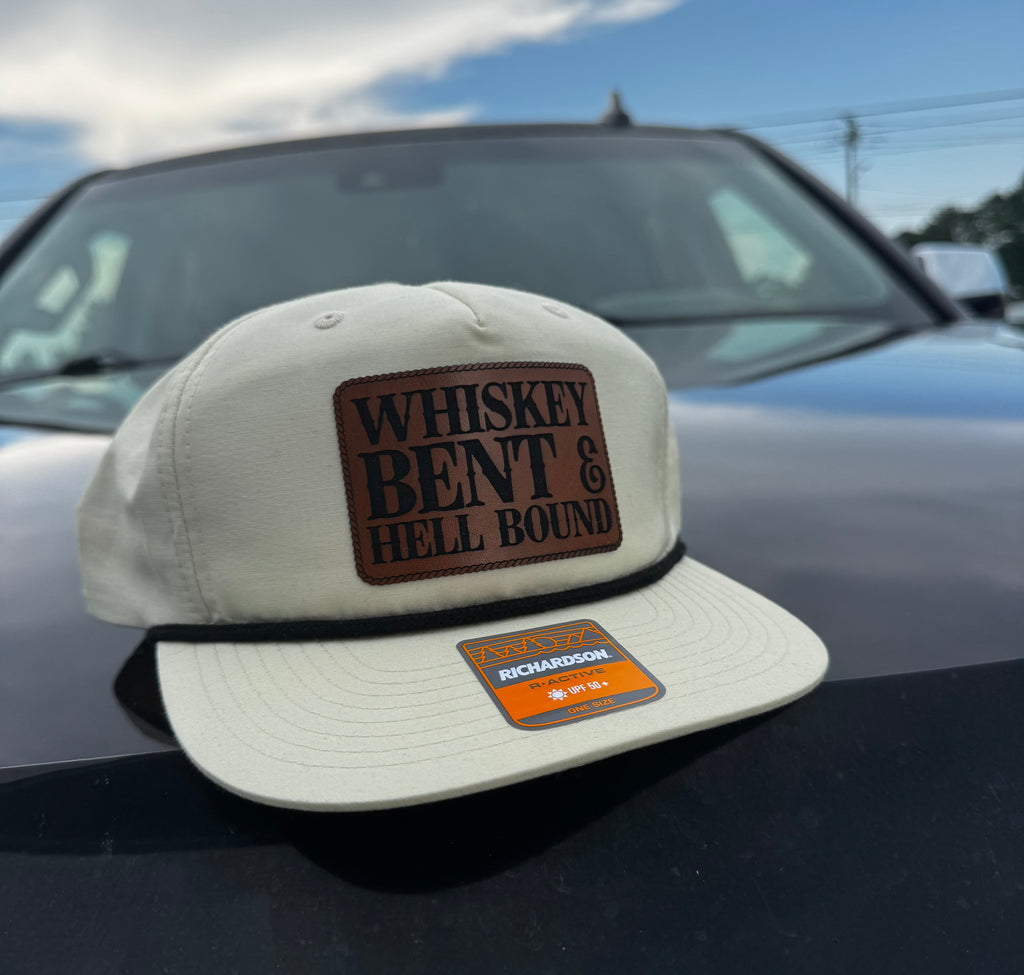 Whiskey Bent & Hell Bound Leather Patch Hat | Richardson 258 Rope Hat