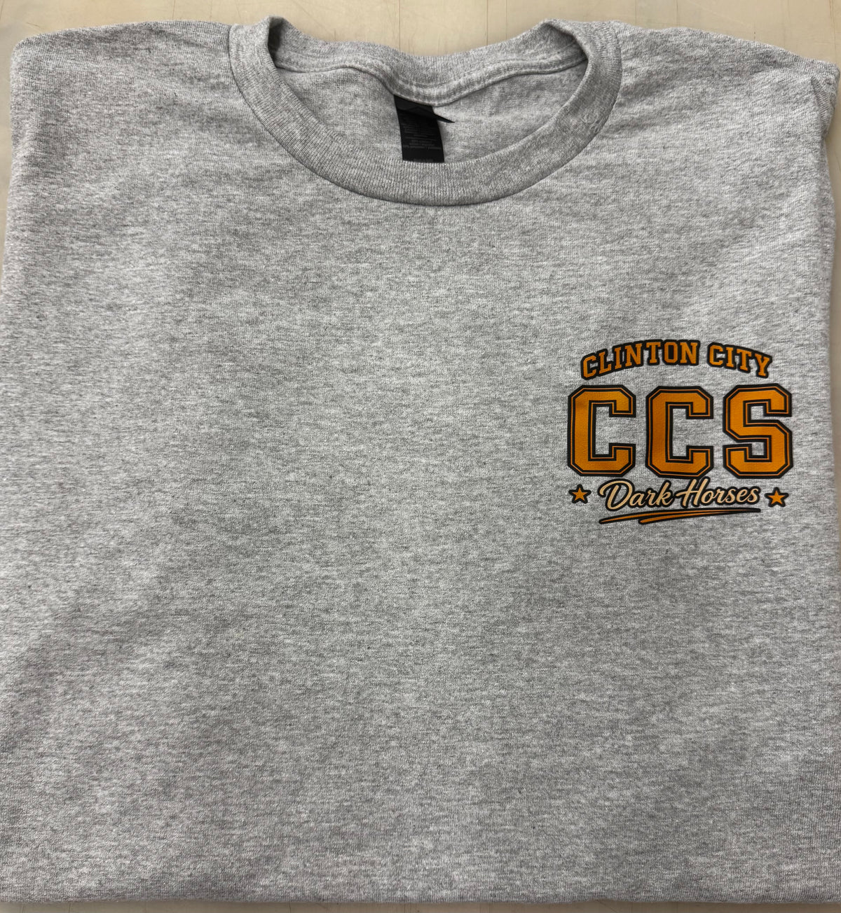 PERSONALIZED CLINTON CITY SCHOOLS DARK HORSES TEACHER SHIRT