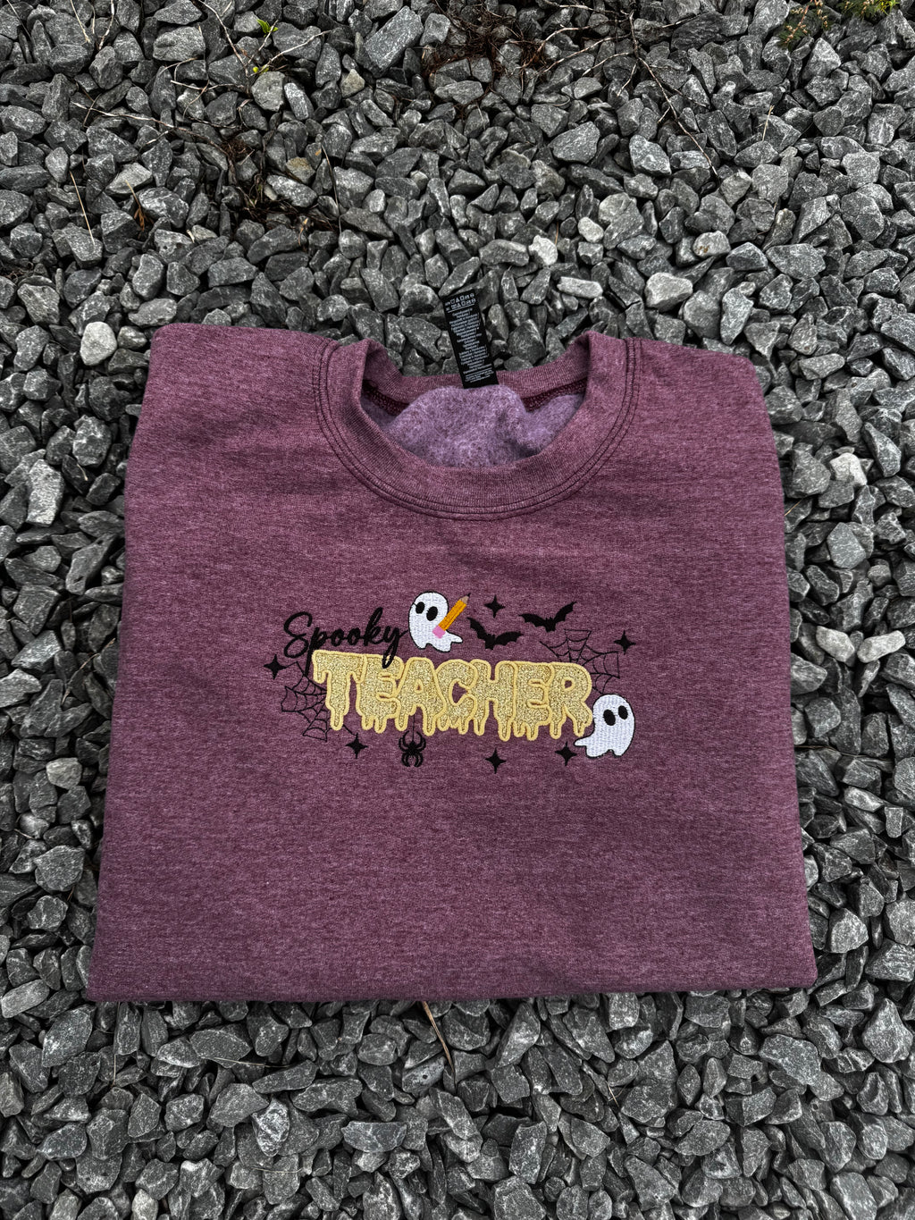Spooky Teacher Glitter Appliqué Sweatshirt | Halloween Teacher Crewneck