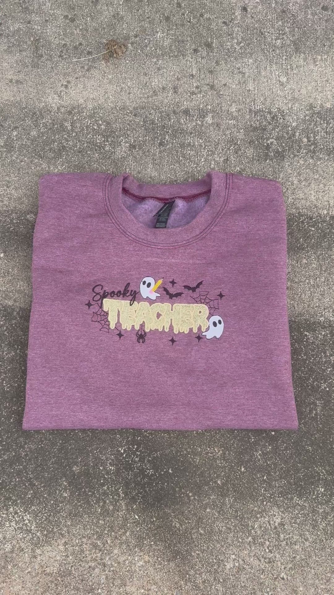 Spooky Teacher Glitter Appliqué Sweatshirt | Halloween Teacher Crewneck